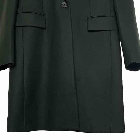 Zara Menswear Style Women’s Coat Italian Wool Blend Dark Olive Green Size Small - Picture 4 of 9
